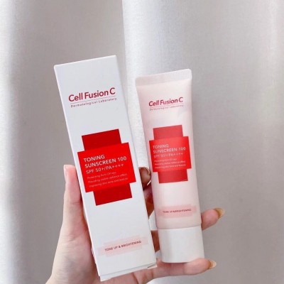 Kem chống nắng Cell Fusshion C Nâng Tone cho mọi loại da Toning Suncreen 100 SPF50+ PA+++ Hàn Quốc 