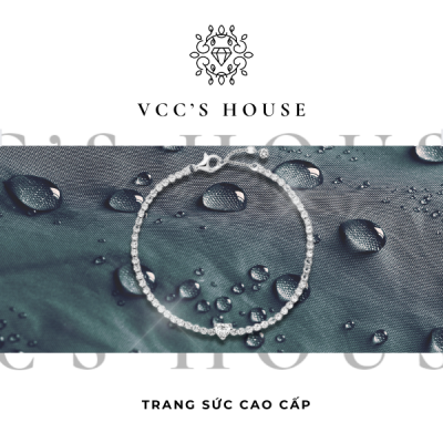Vòng tay kim cương vàng trắng 18K Vcc's House
