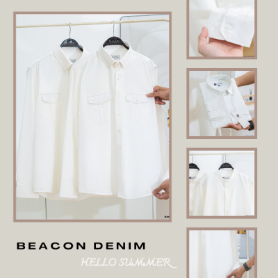 Sơ Mi Nam Vải Oxford Thiết Kế Túi Hộp BEACON DENIM Mã SMTK518 Đẹp, Basic, Đi Làm