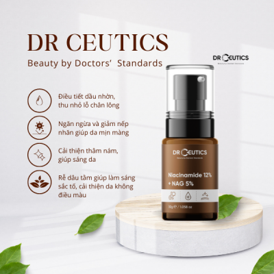 Serum DrCeutics Giảm Thâm, Sáng Da & Kiềm Dầu DrCeutics Basic Niacinamide 8% 30g