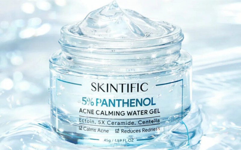Review gel dưỡng SKINTIFIC 5% Panthenol Acne Calming Water Gel: Gel dưỡng ẩm cho da dầu mụn